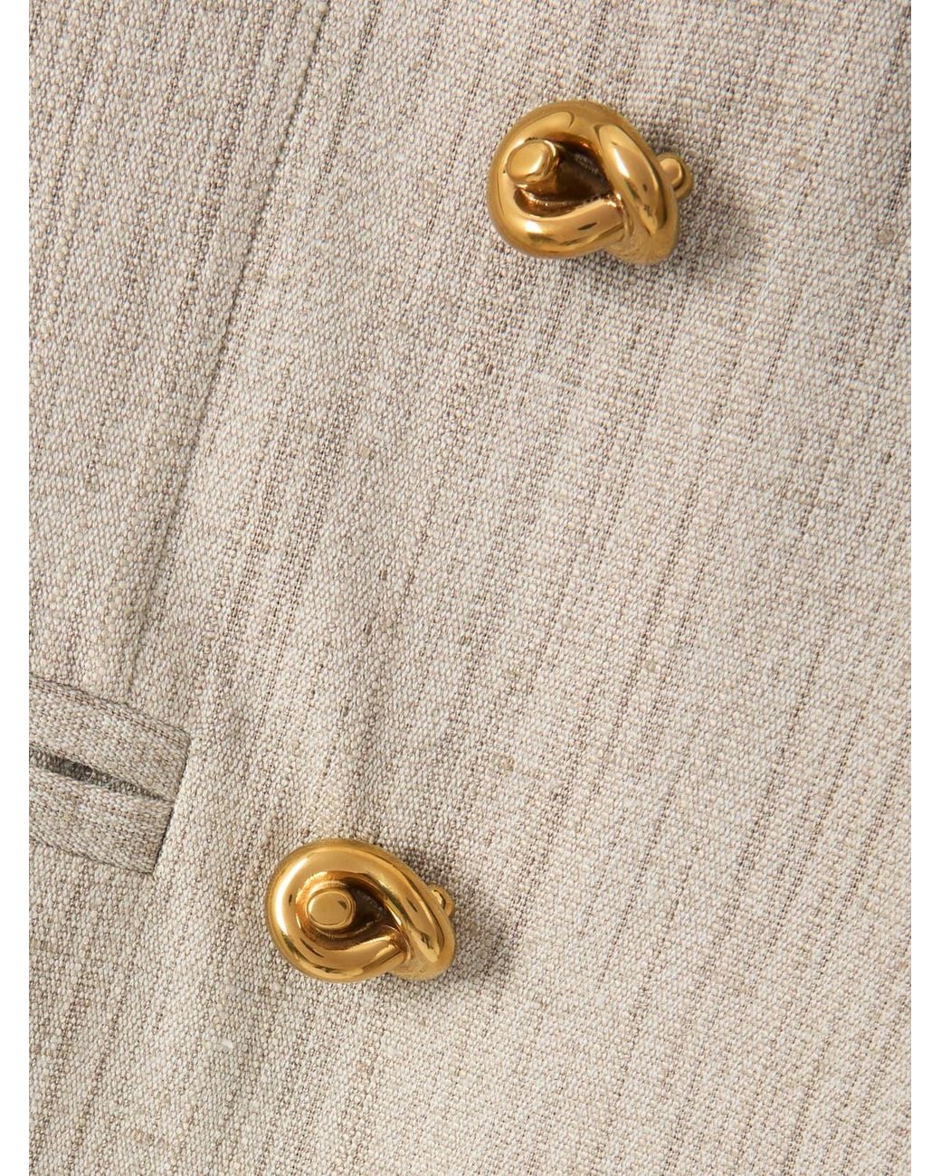 Bottega Veneta Natural Embellished Canvas Jacket