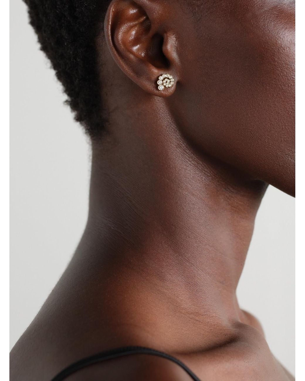 Sophie Bille Brahe Natural Petit Rêve Escargot 18-Karat Recycled Diamond Earrings