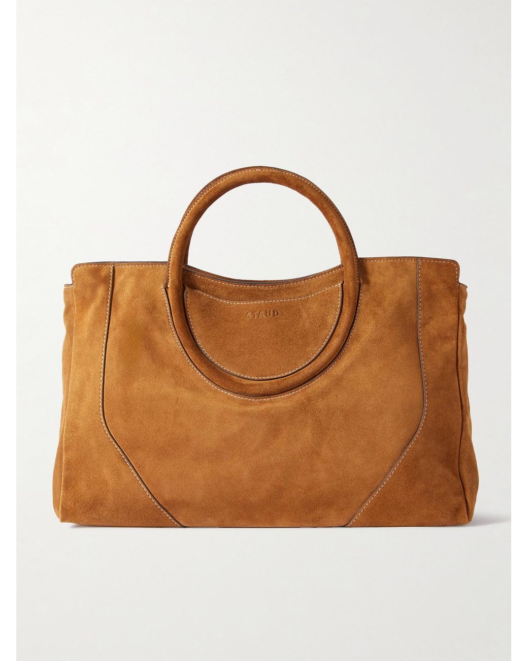Staud Brown Maude Suede Tote