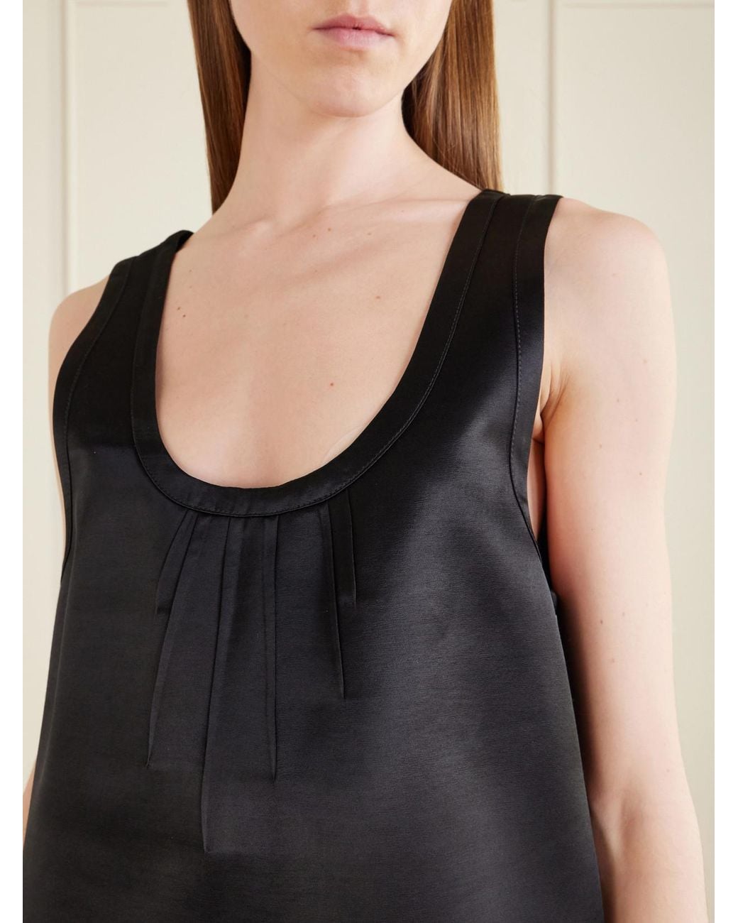 Saint Laurent Black Satin Mini Dress