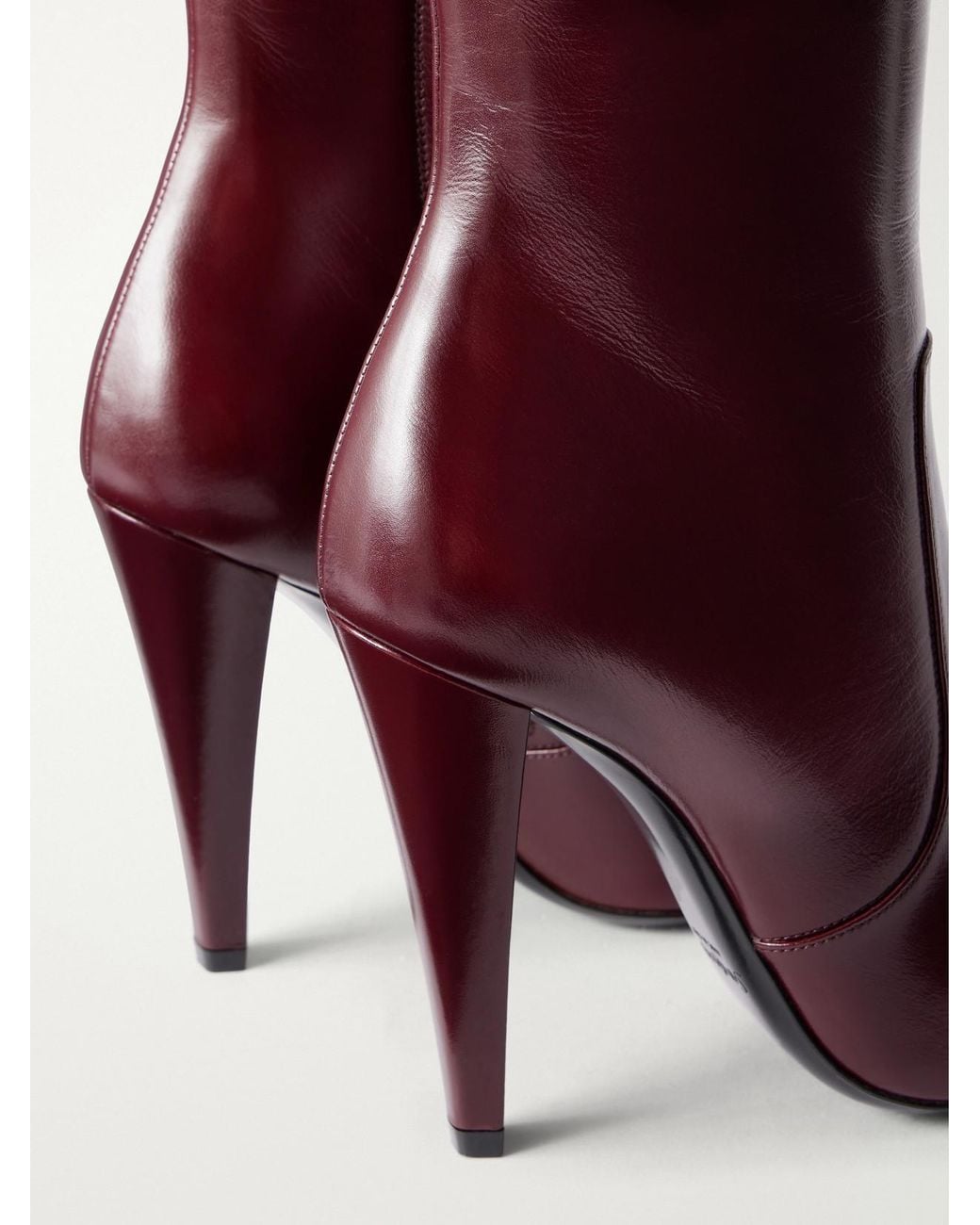 Saint Laurent Red 77 110 Leather Knee Boots