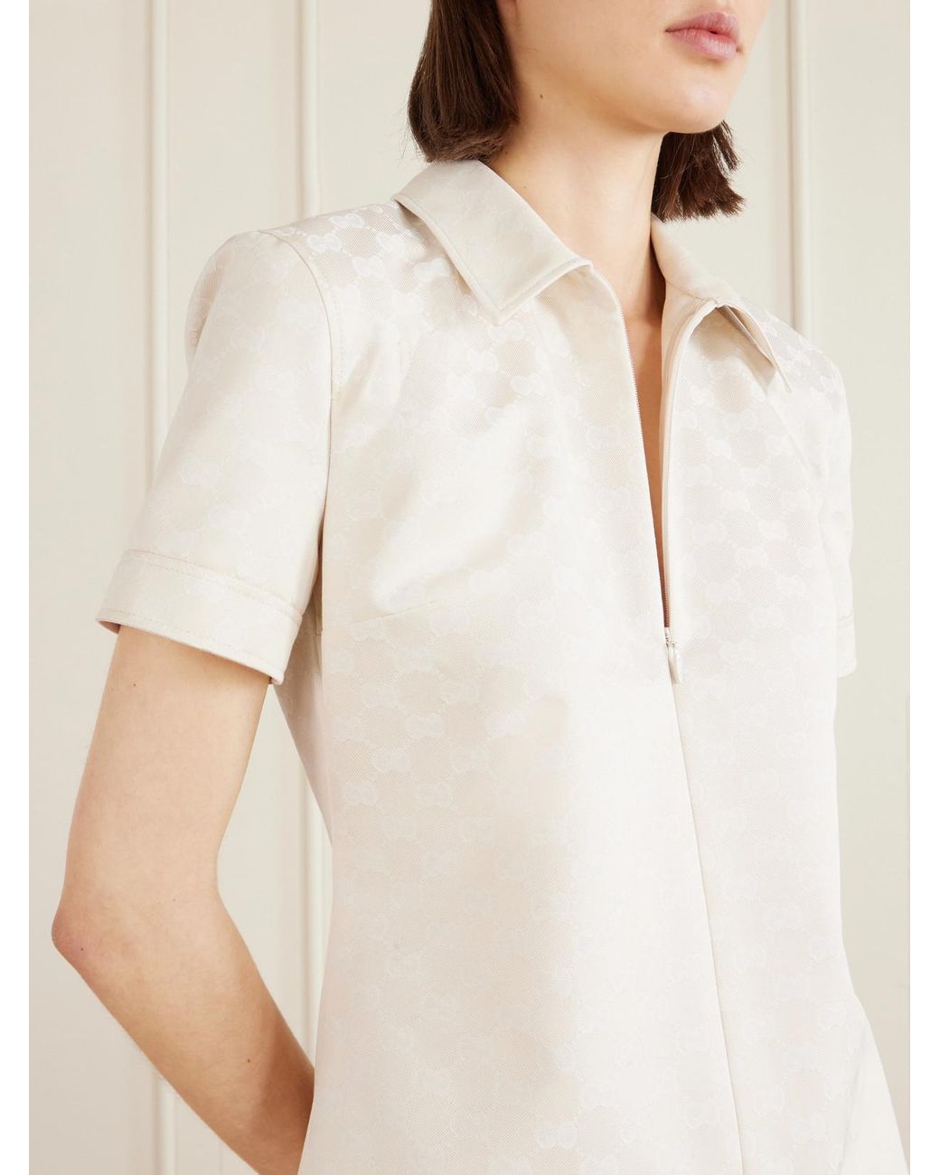 Gucci Natural Jacquard-Twill Shirt