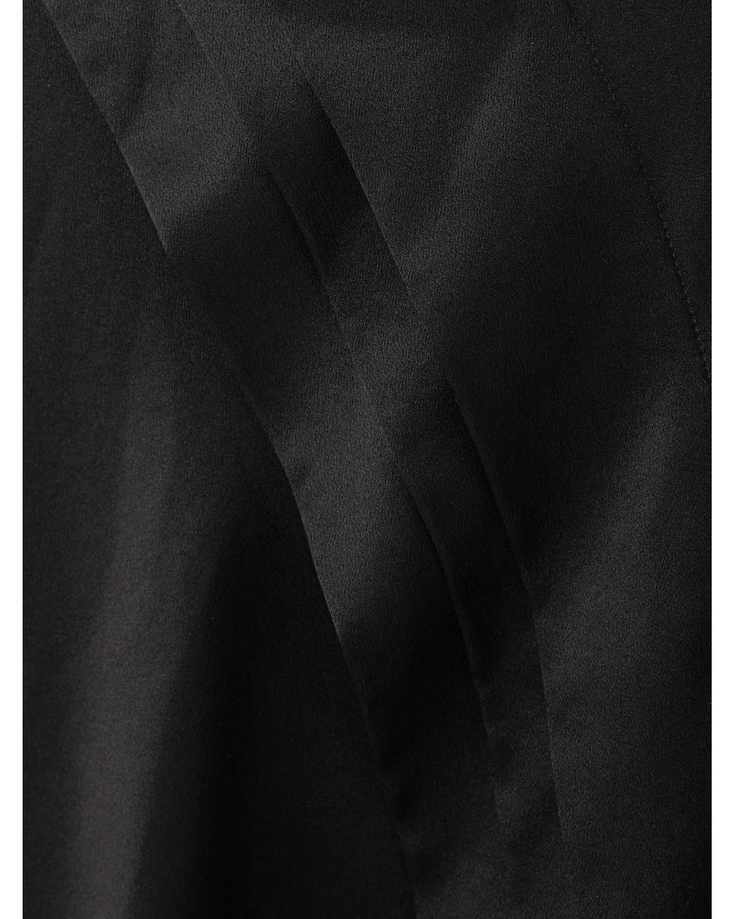 Saint Laurent Black Asymmetric Tiered Silk-Satin Maxi Dress