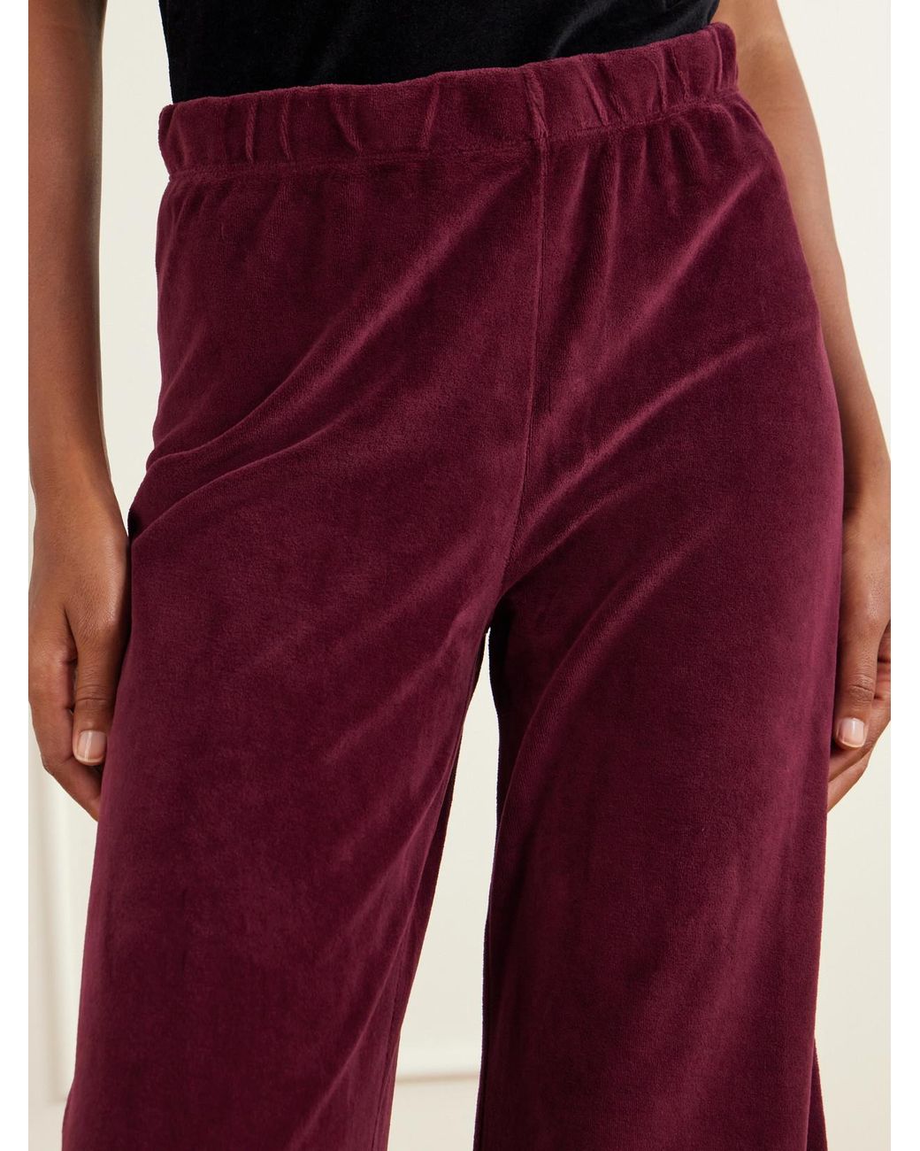 Suzie Kondi Zephyra Cotton-Blend Velour Flared Sweatpants