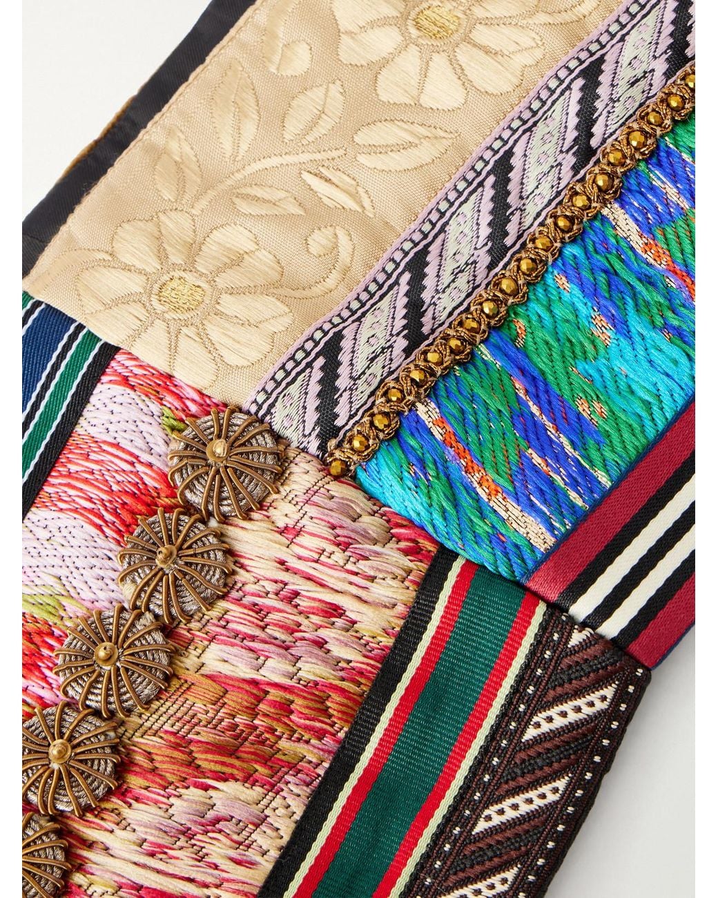 Dries Van Noten Multicolor Embellished Cotton-Twill Belt