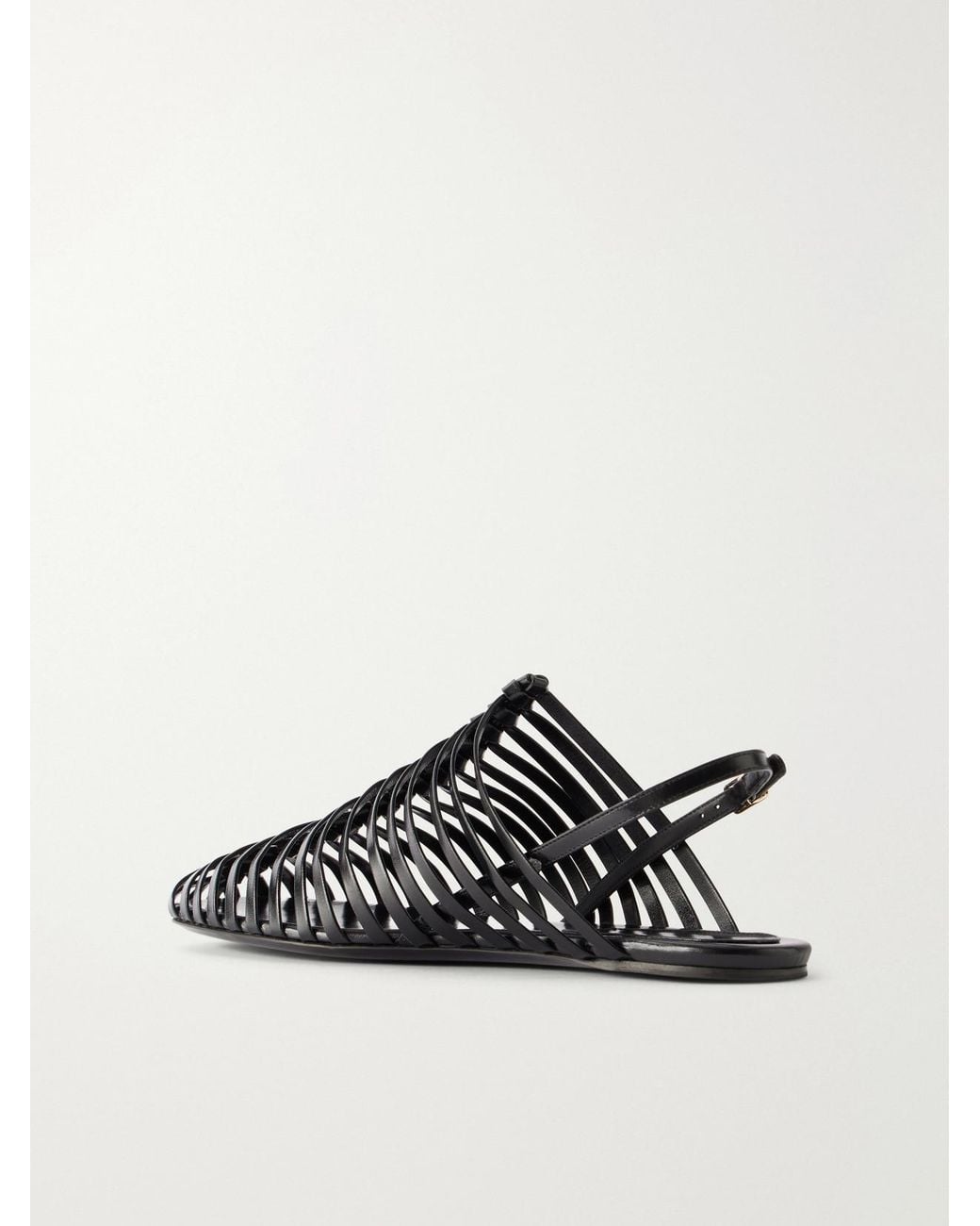 Dries Van Noten Black Leather Braided Ballet Flats