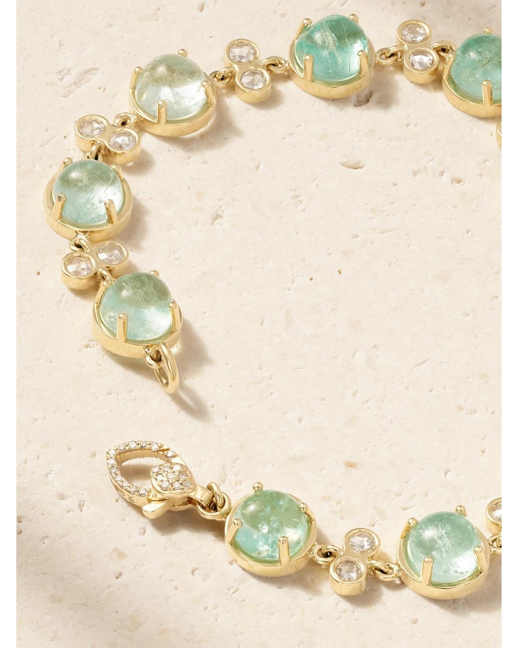 Ileana Makri Natural 18-Karat, Emerald And Diamond Bracelet