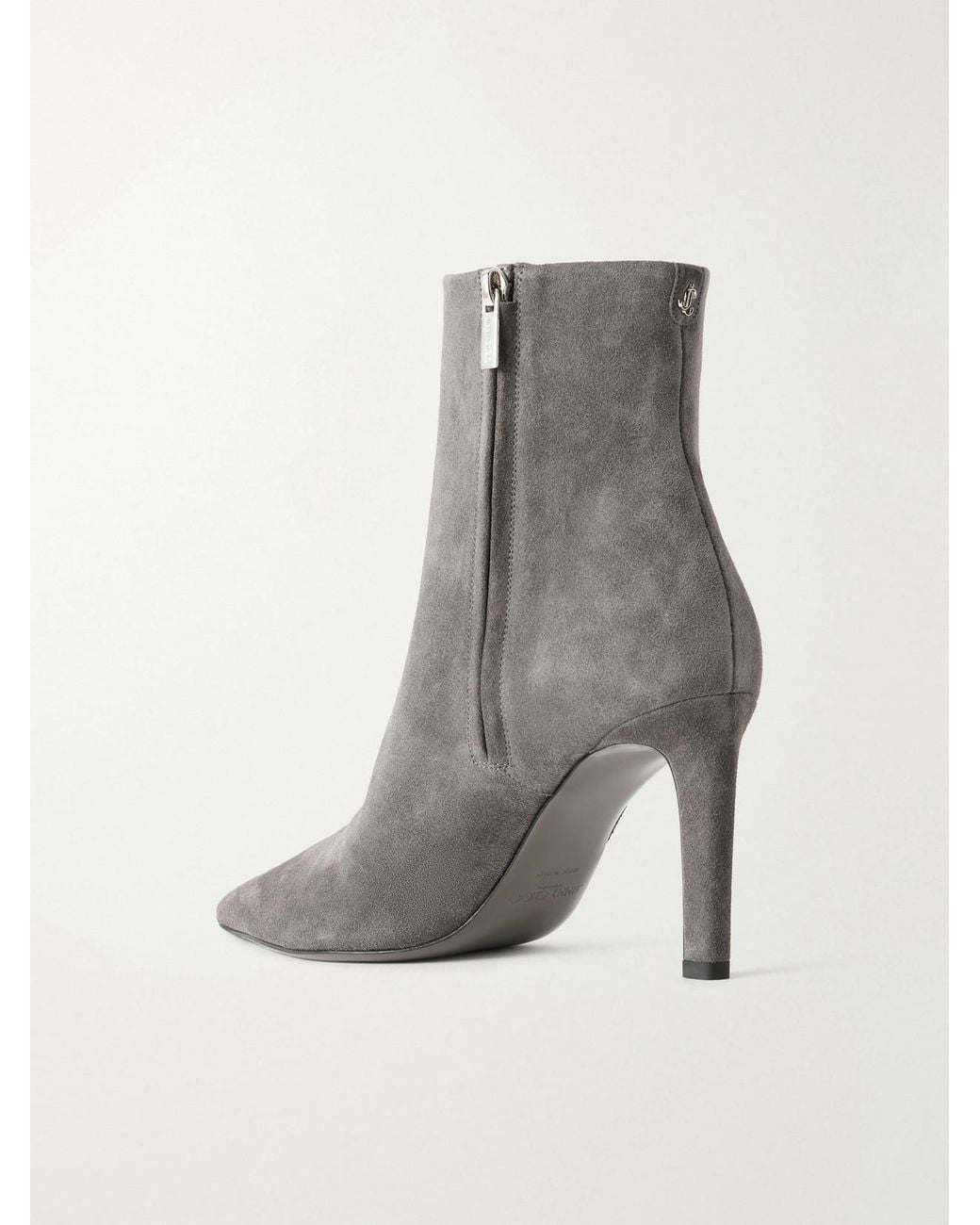 Jimmy Choo Gray Frankie 85 Suede Ankle Boots