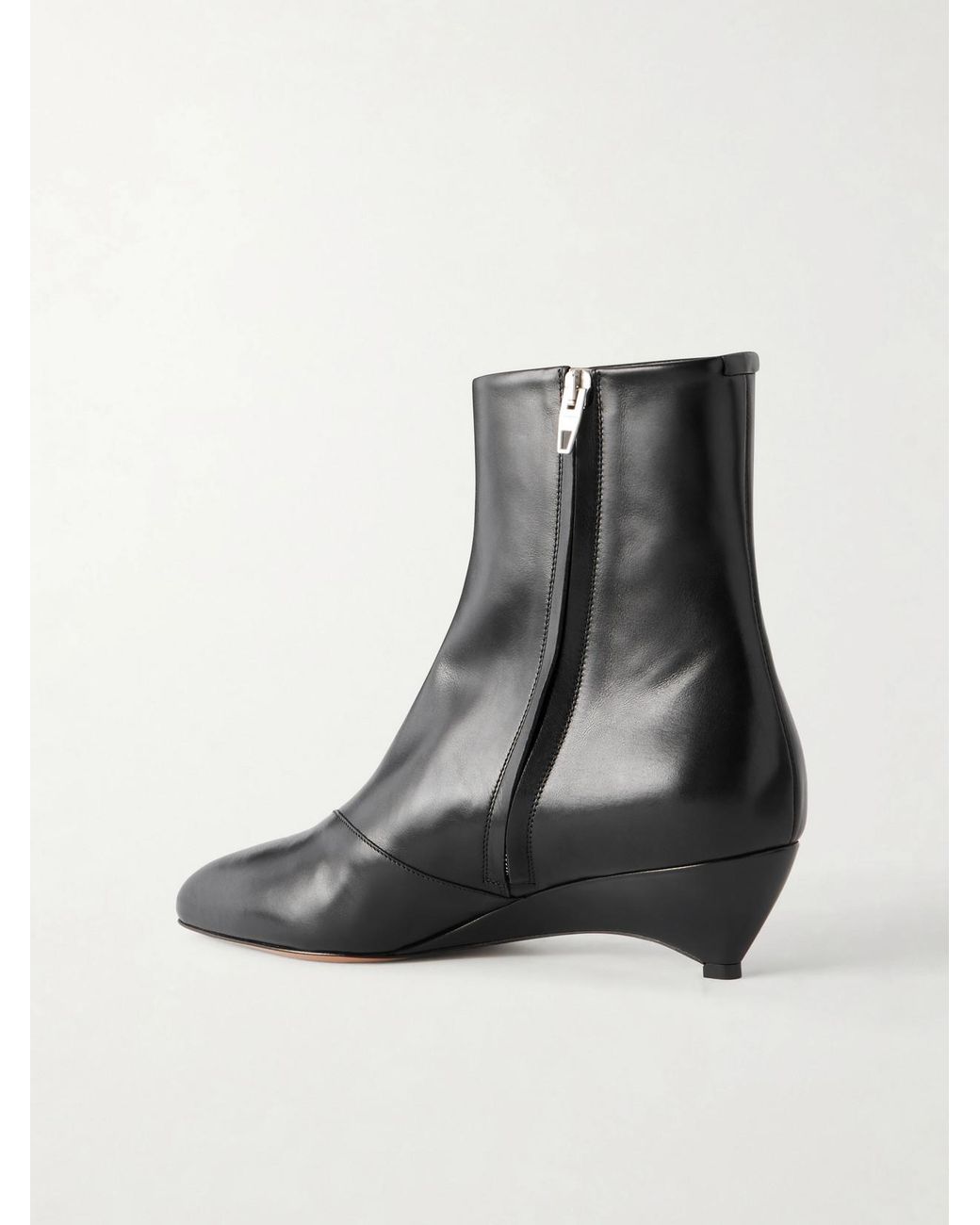 Jil Sander Black Arc Leather Ankle Boots