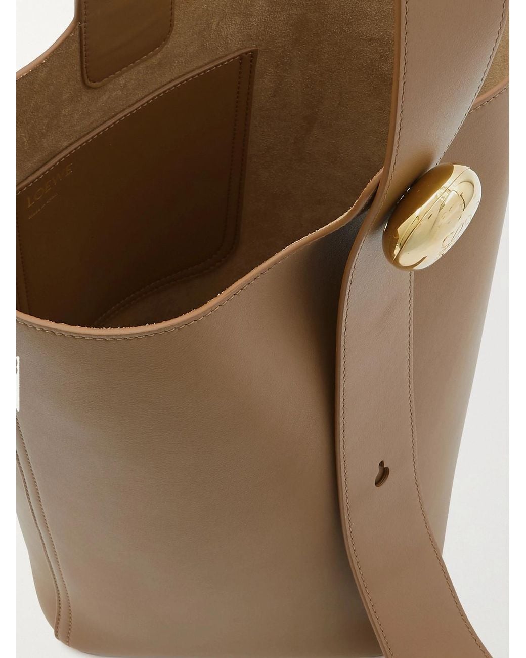 Loewe Natural Pebble Embellished Leather Bucket Bag