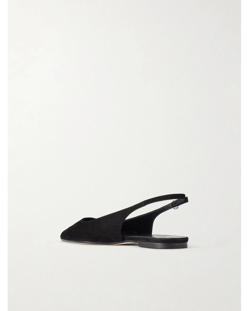 Aeyde White Annora Suede Slingback Flats