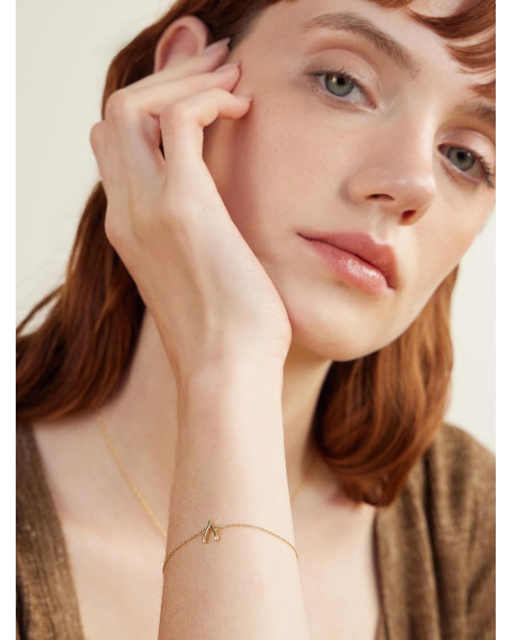 Jennifer Meyer Natural Mini Wishbone 18-Karat Bracelet