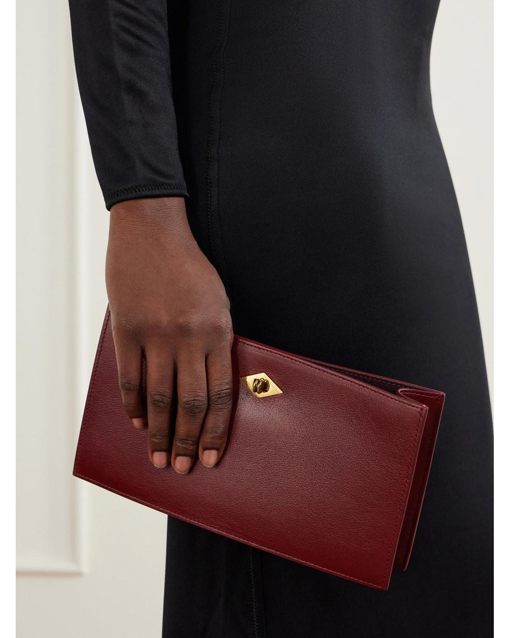 Metier Red Leather Clutch