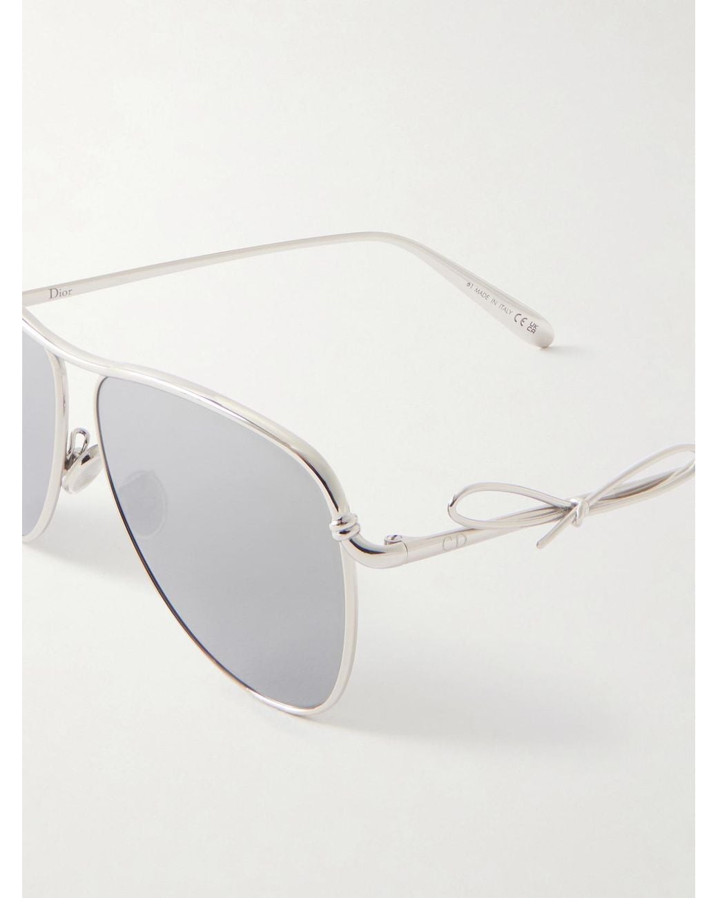 Dior Metallic Dior Bow A1U-Tone Aviator-Style Sunglasses