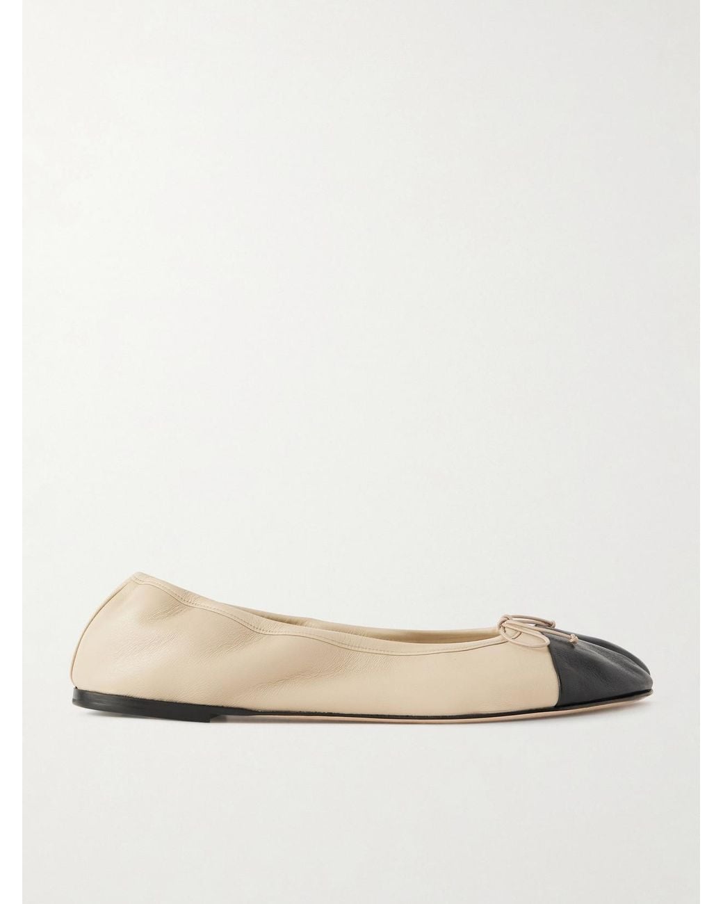 Christen Natural Tabi Split-Toe Leather Ballet Flats