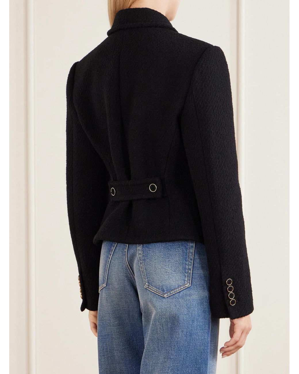 Chloé Black Wool-Blend Bouclé Jacket