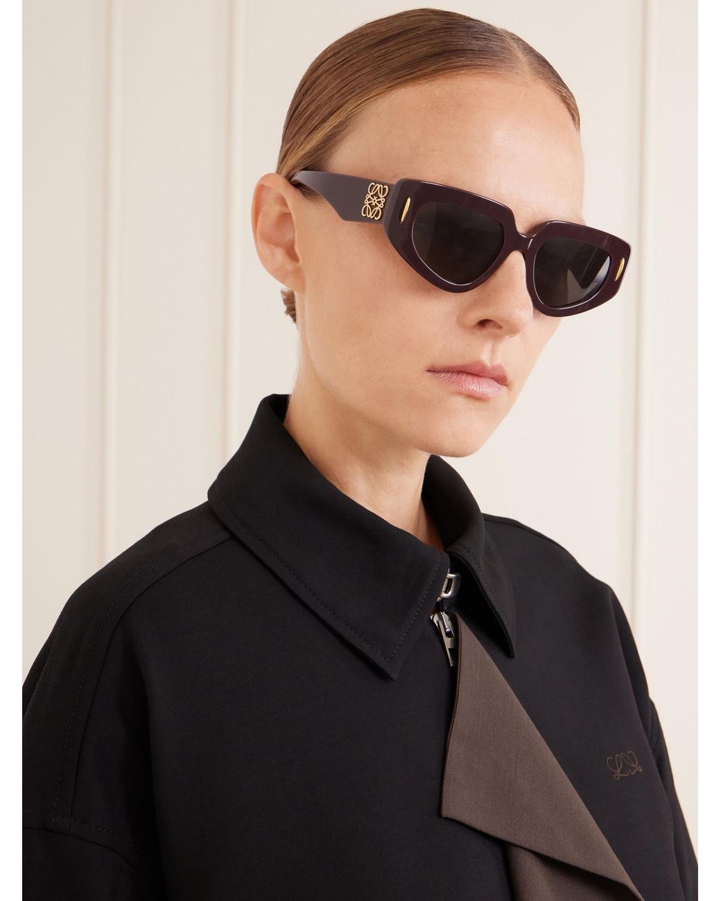 Loewe Purple Small Butterfly Screen Square-Frame Acetate Sunglasses