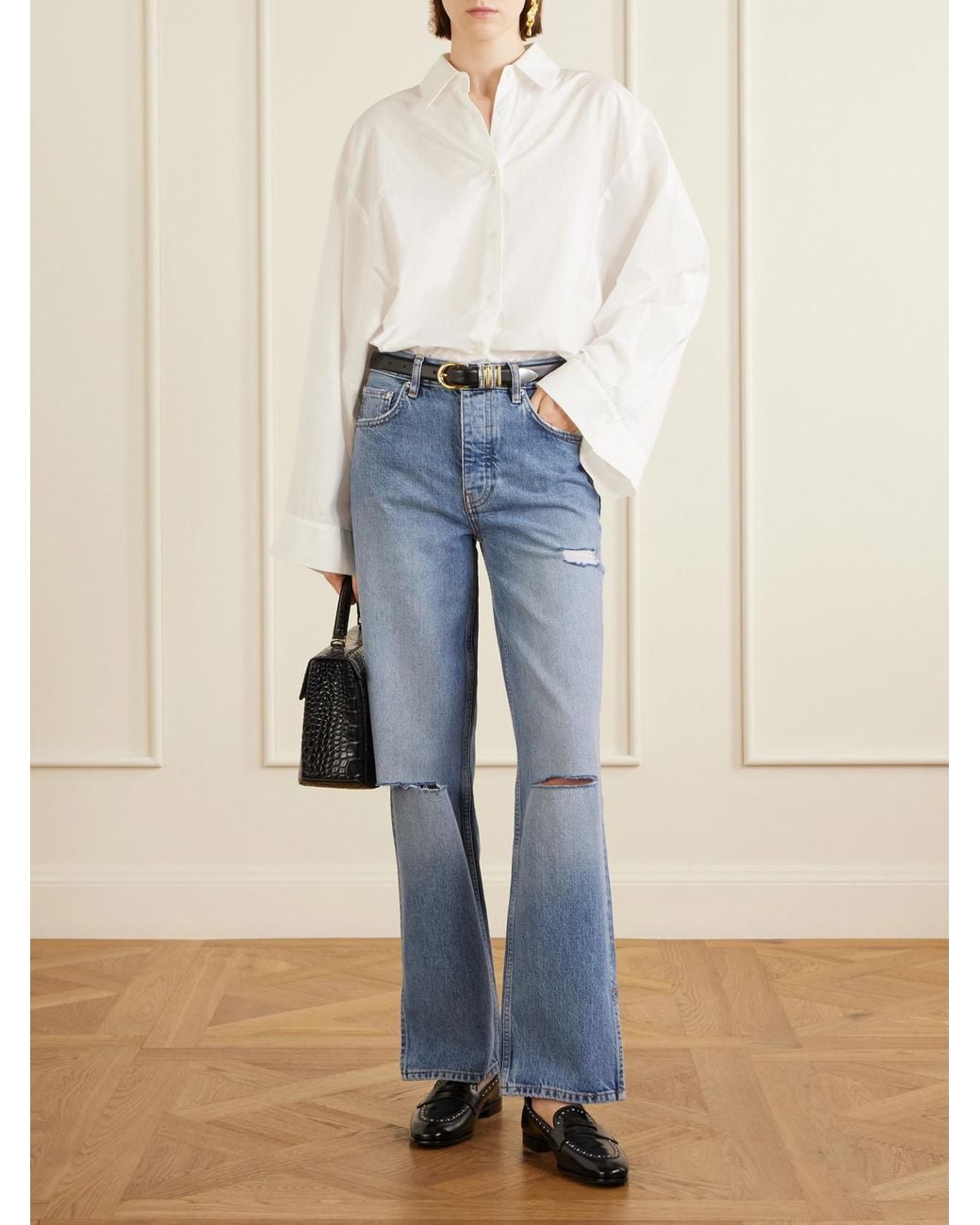Anine Bing Blue Roy Straight-Leg Jeans