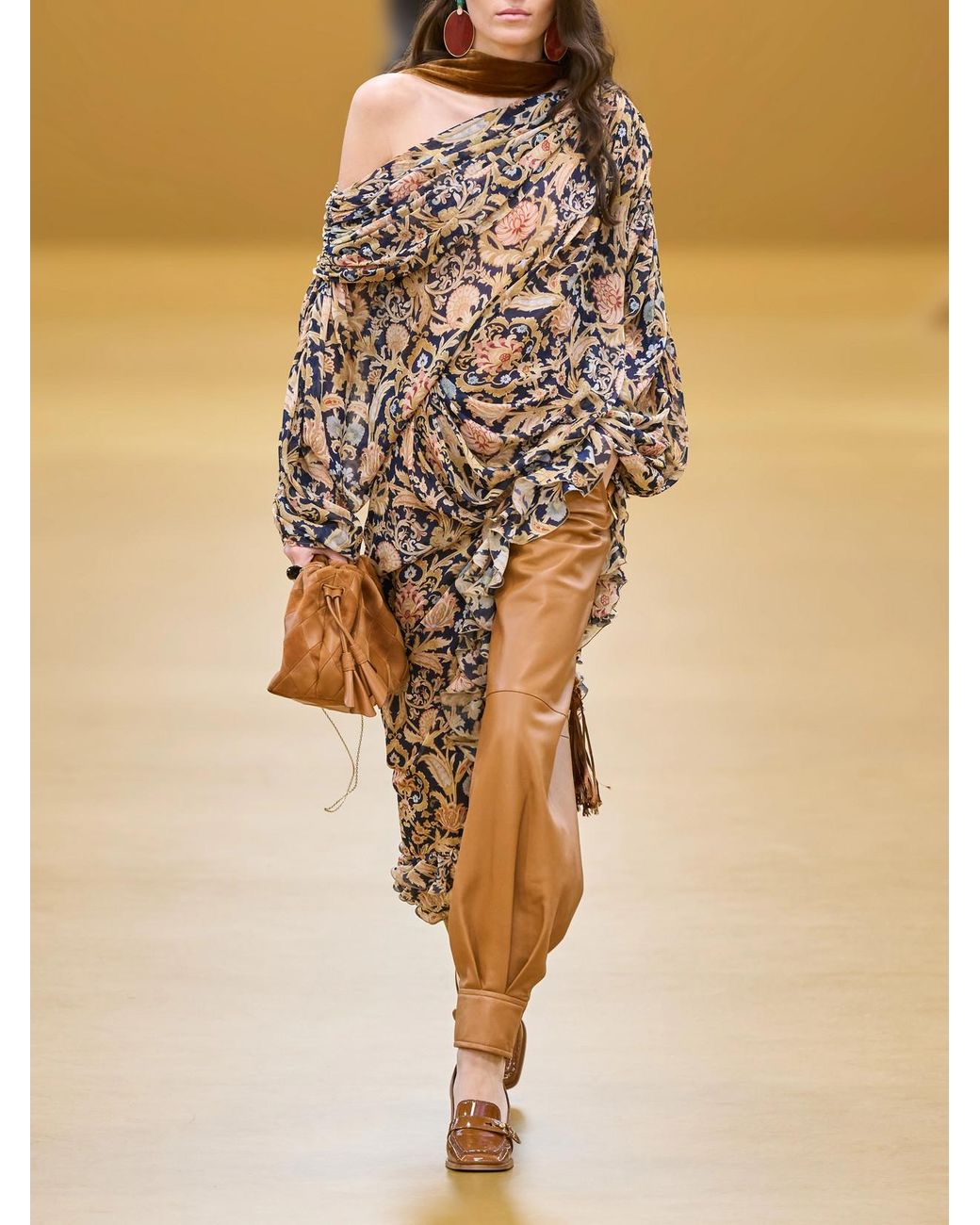Zimmermann Natural Valiant One-Shoulder Gathered Printed Crepe Maxi Dress