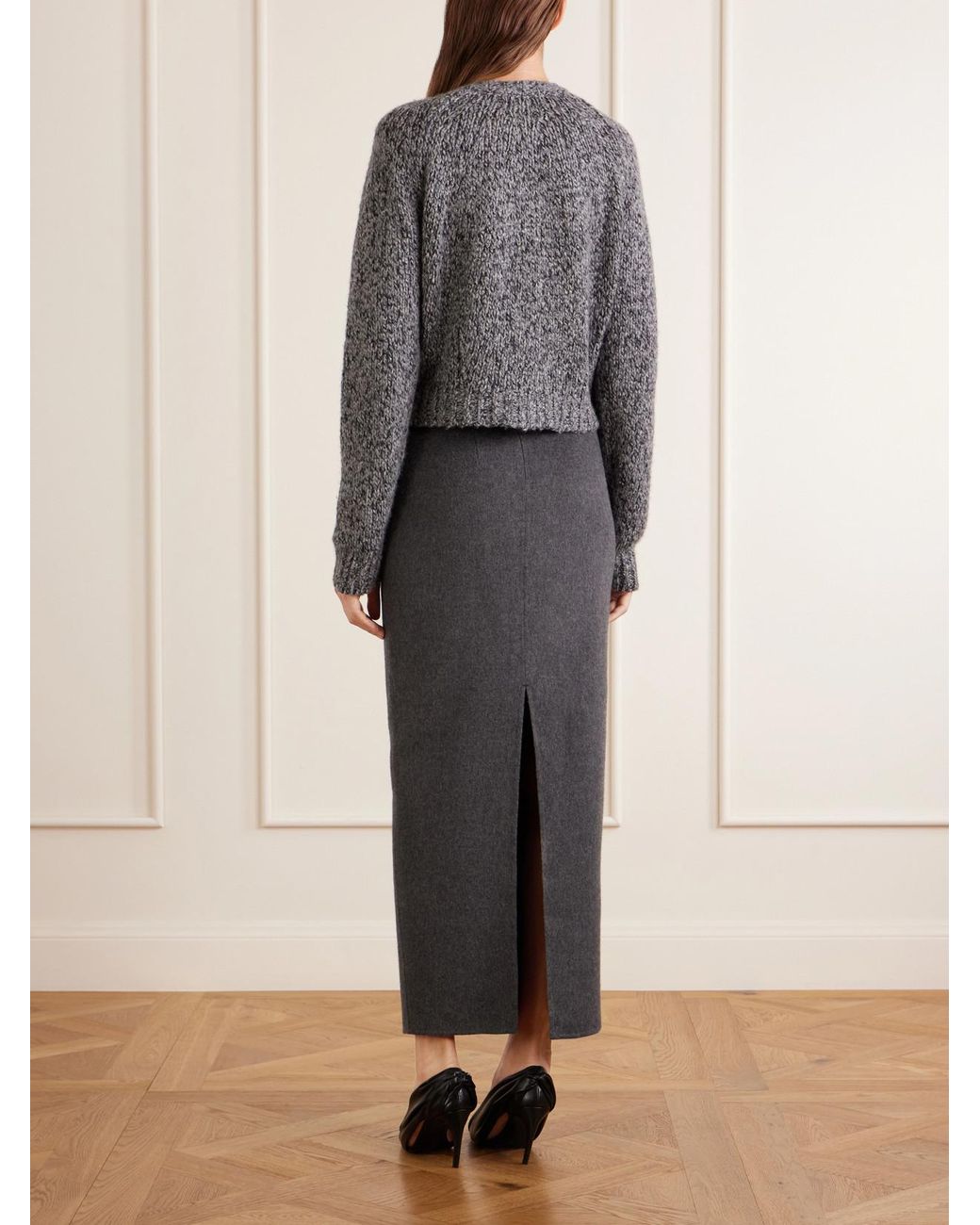 Khaite Gray Niels Cashmere And Silk-Blend Cardigan