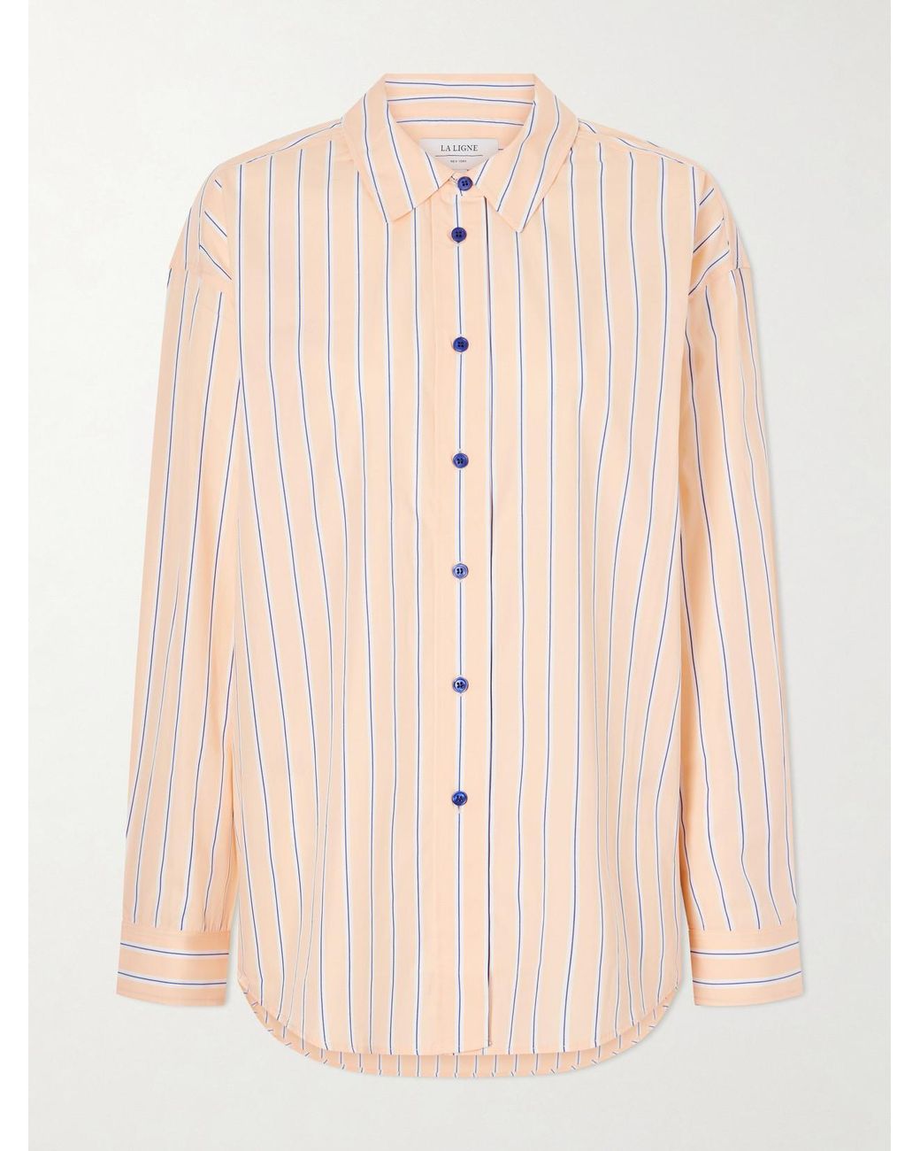 La Ligne Natural Striped Cotton-Poplin Shirt