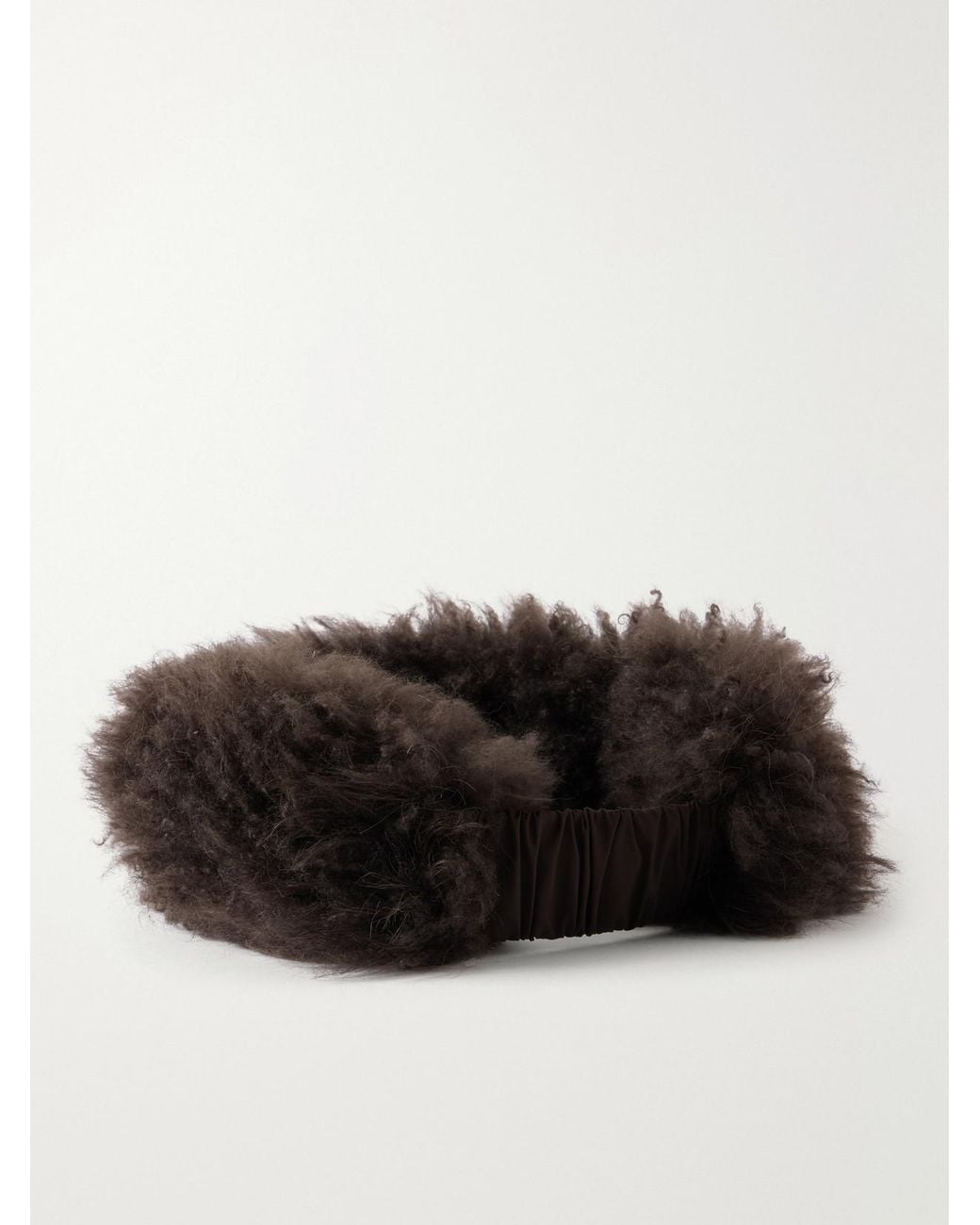 Yves Salomon Black Shearling Headband