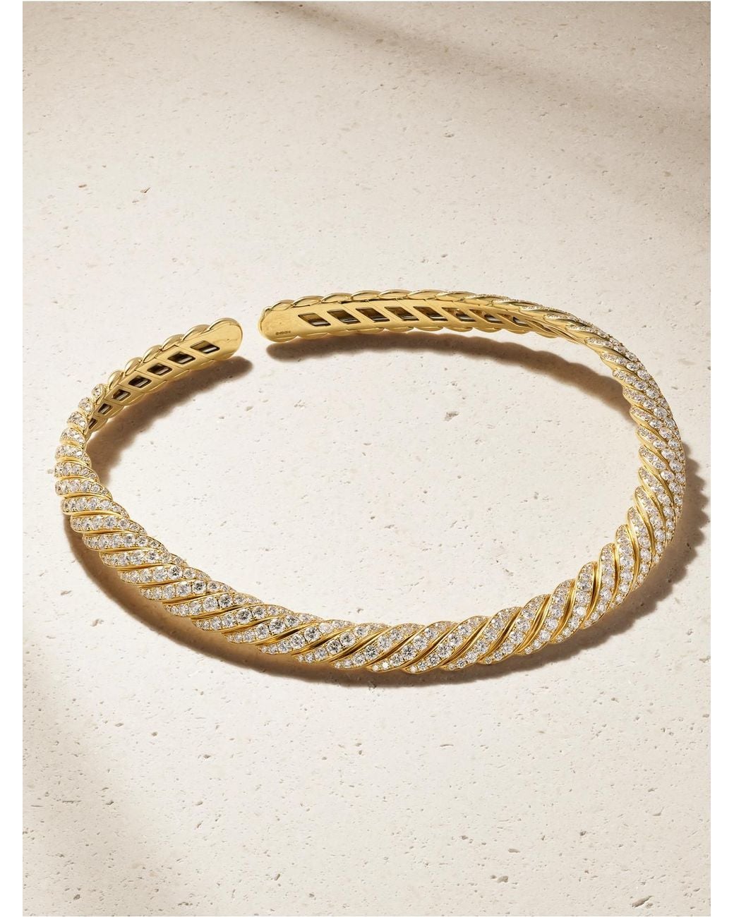 David Yurman Natural Sculpted Cable 18-Karat Diamond Necklace