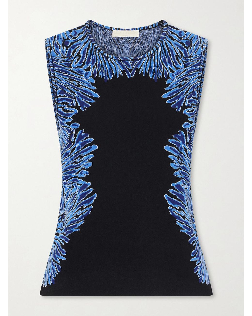 Ulla Johnson Blue Aylin Jacquard-Knit Tank