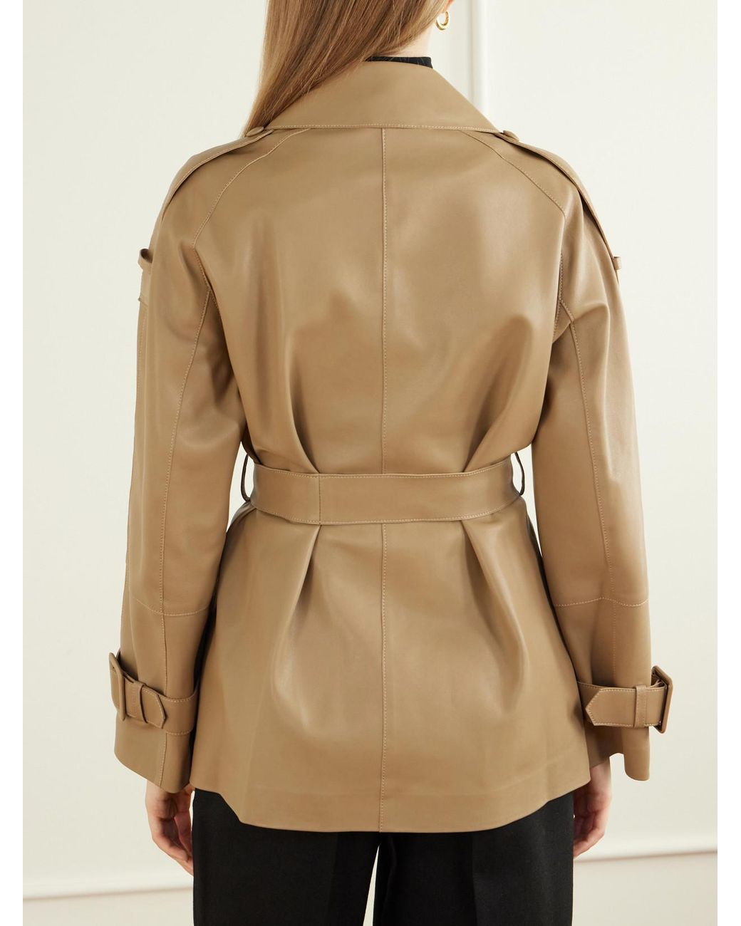 Nour Hammour Natural Nera Leather Cropped Jacket