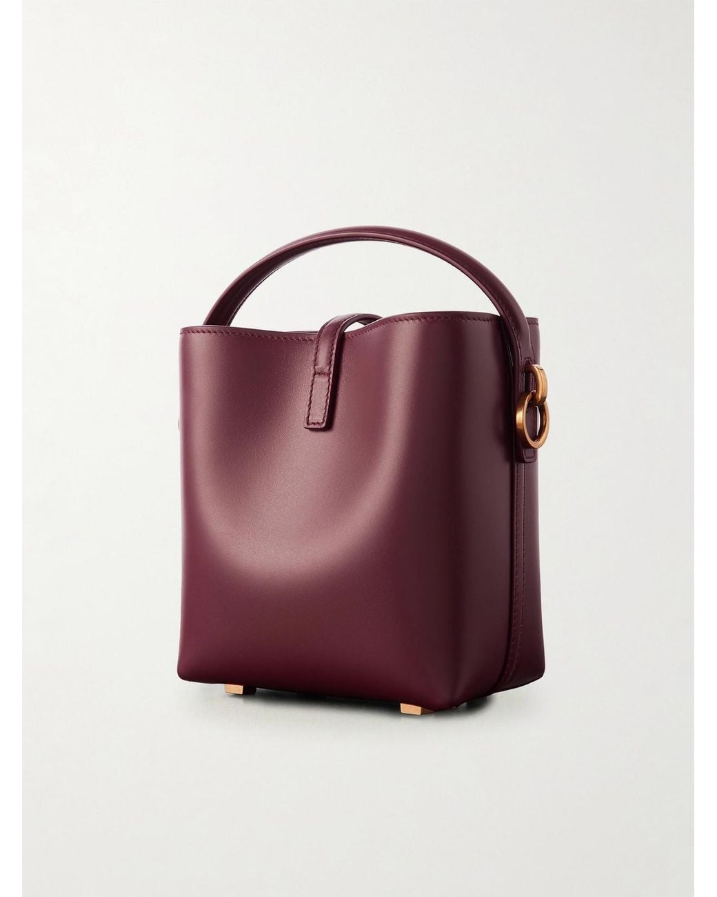 Saint Laurent Purple Le 37 Mini Leather Bucket Bag