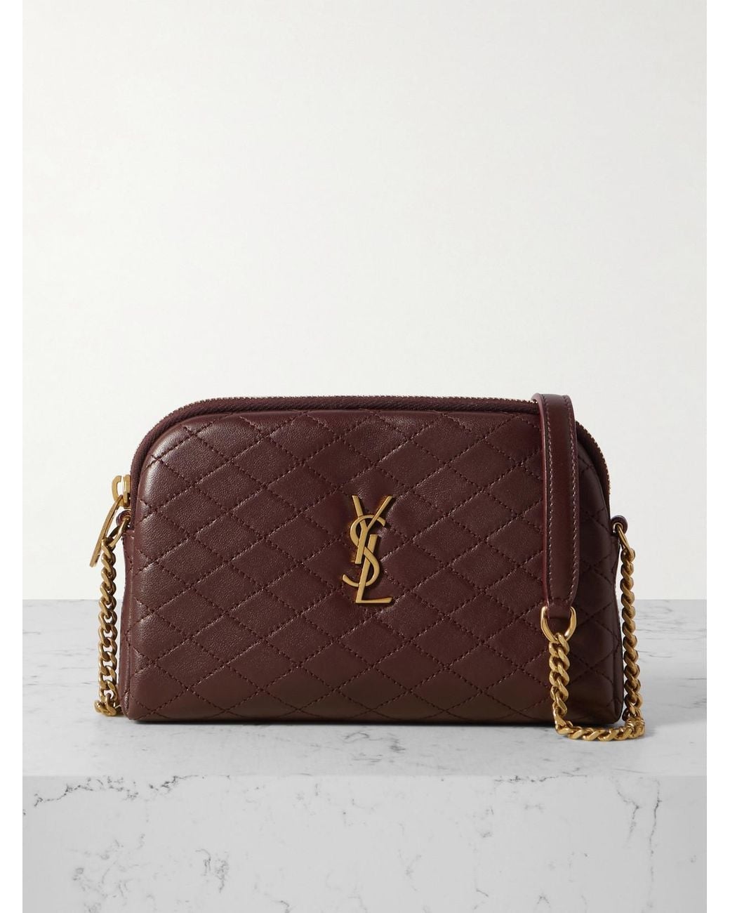 Saint Laurent Brown Gaby Medium Quilted Leather Shoulder Bag