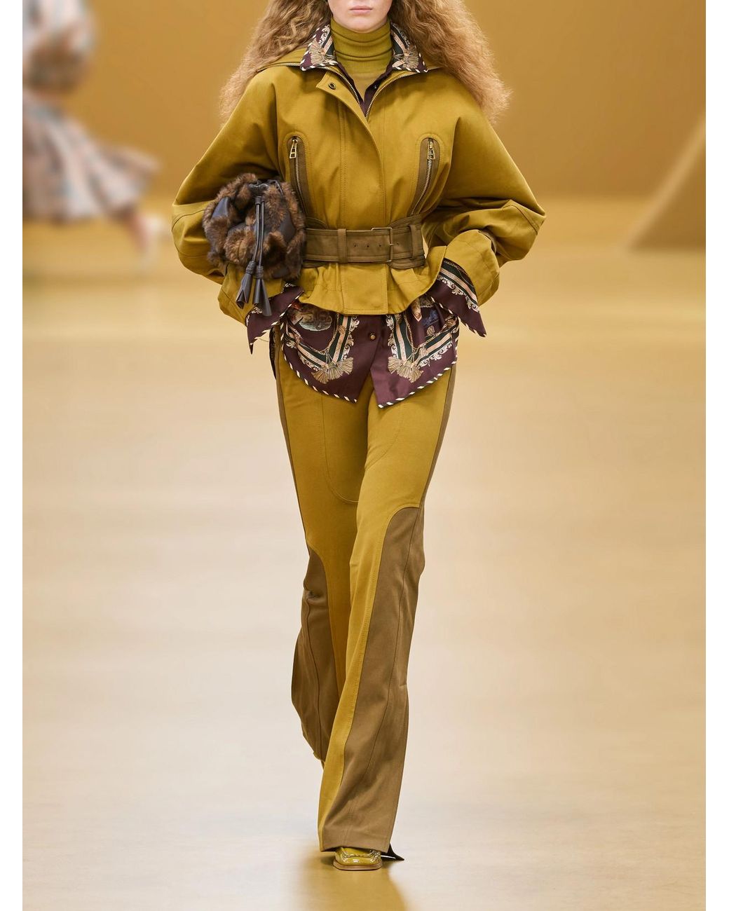 Zimmermann Yellow Valiant Belted Two-Tone Paneled Rib-Trimmed Cotton-Drill Jacket