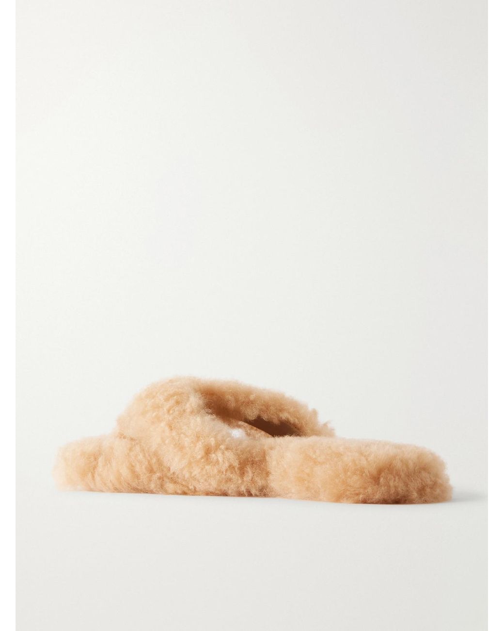 Christen Natural Cashmere-Plush Flip Flops
