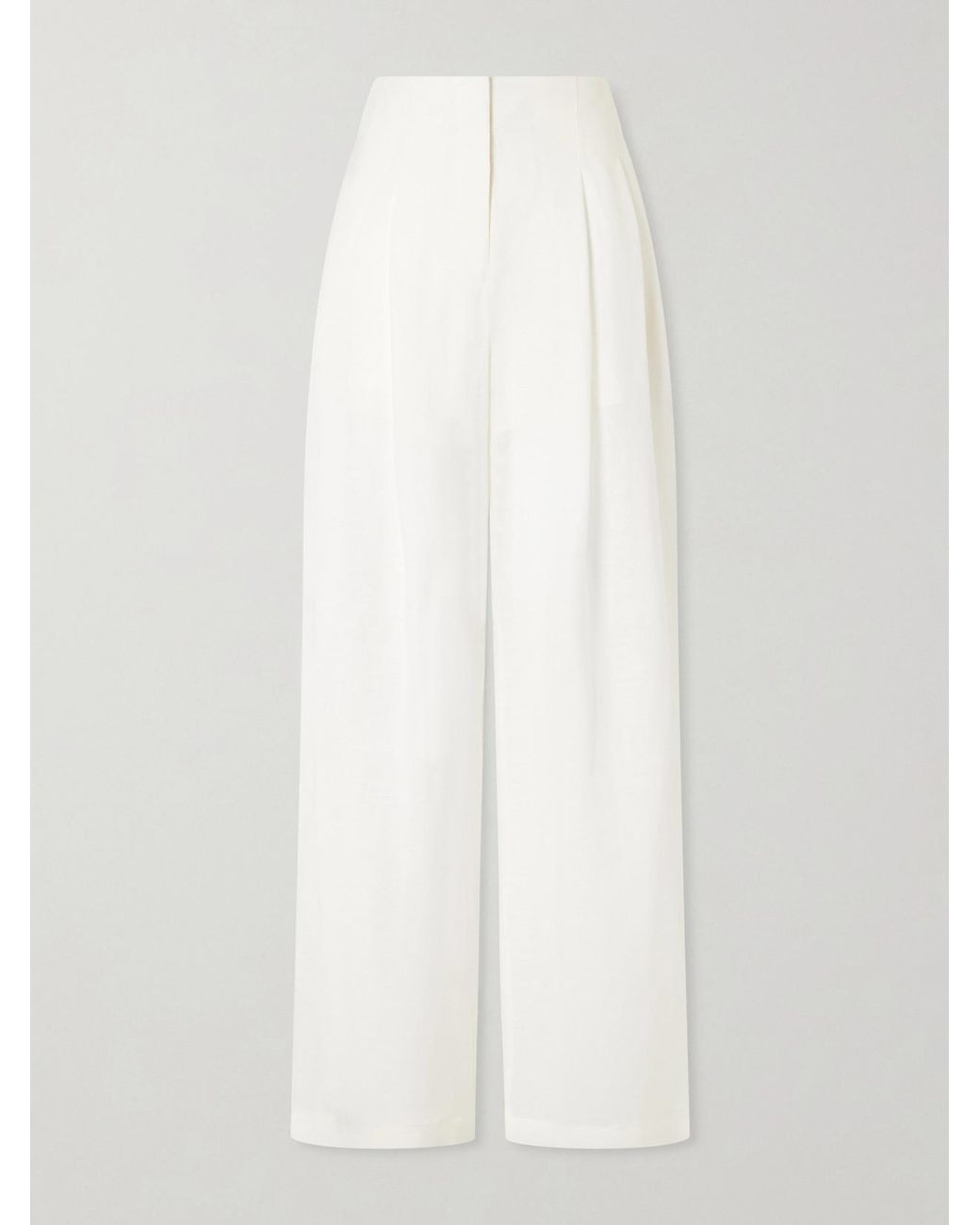 Twp White Carries Linen And Silk-Blend Wide-Leg Pants