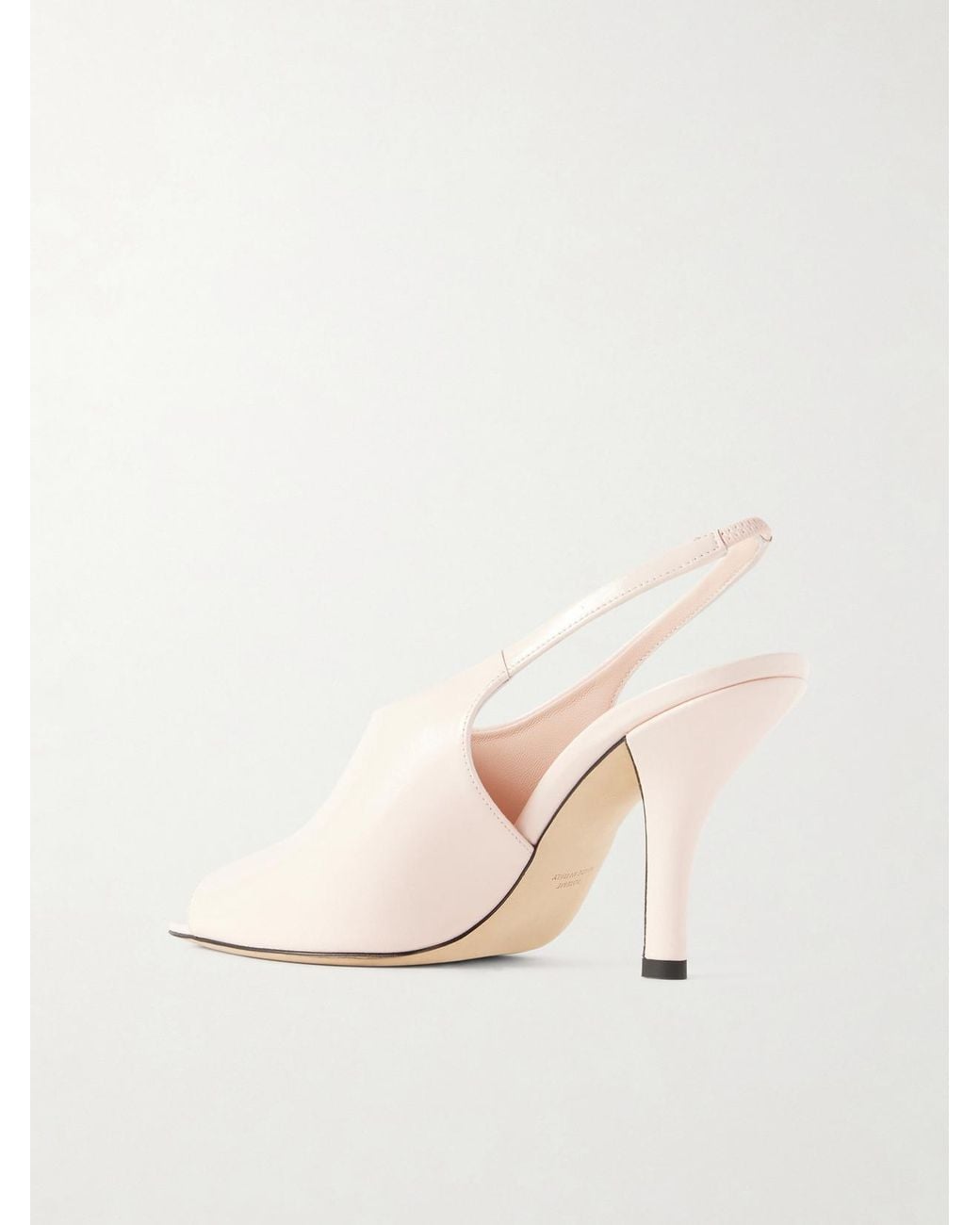 Totême Natural Glossed-Leather Slingback Sandals