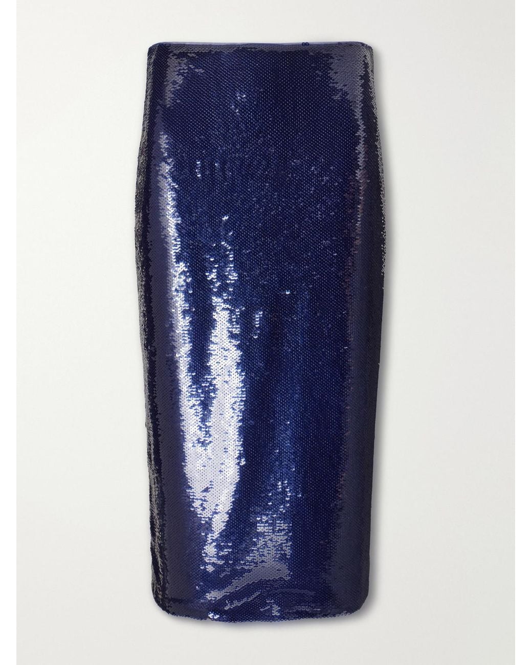 Tom Ford Blue Sequined Tulle Midi Skirt