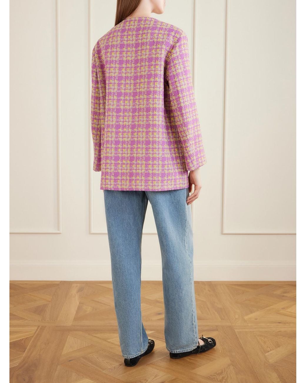 Gucci Pink Cotton-Blend Tweed Blazer