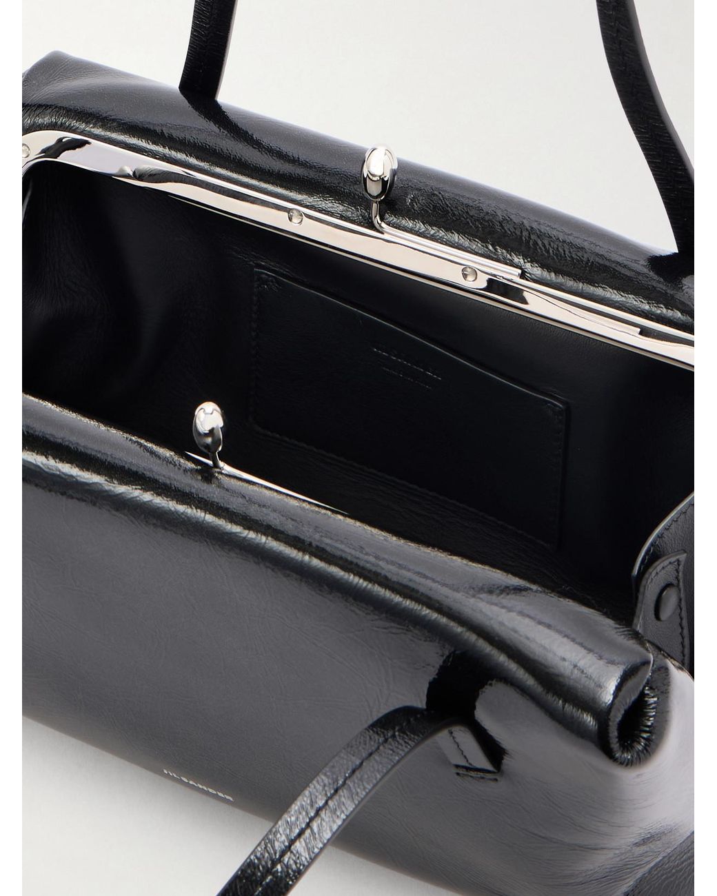 Jil Sander Black Goji Pillow Small Crinkled-Leather Shoulder Bag