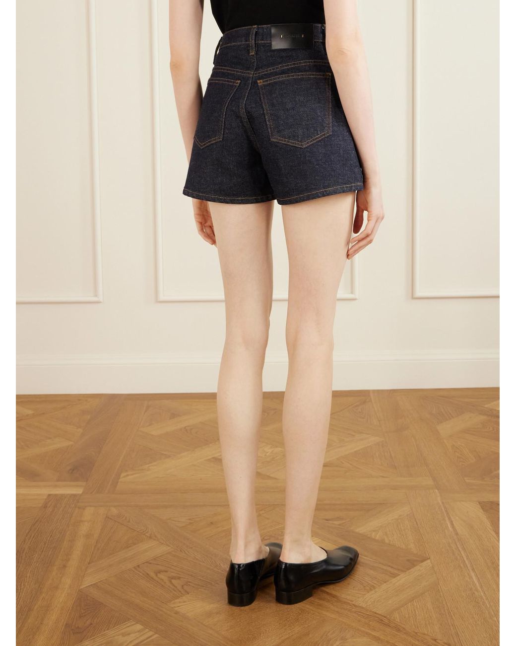 Khaite Blue Danya Straight-Leg Denim Shorts