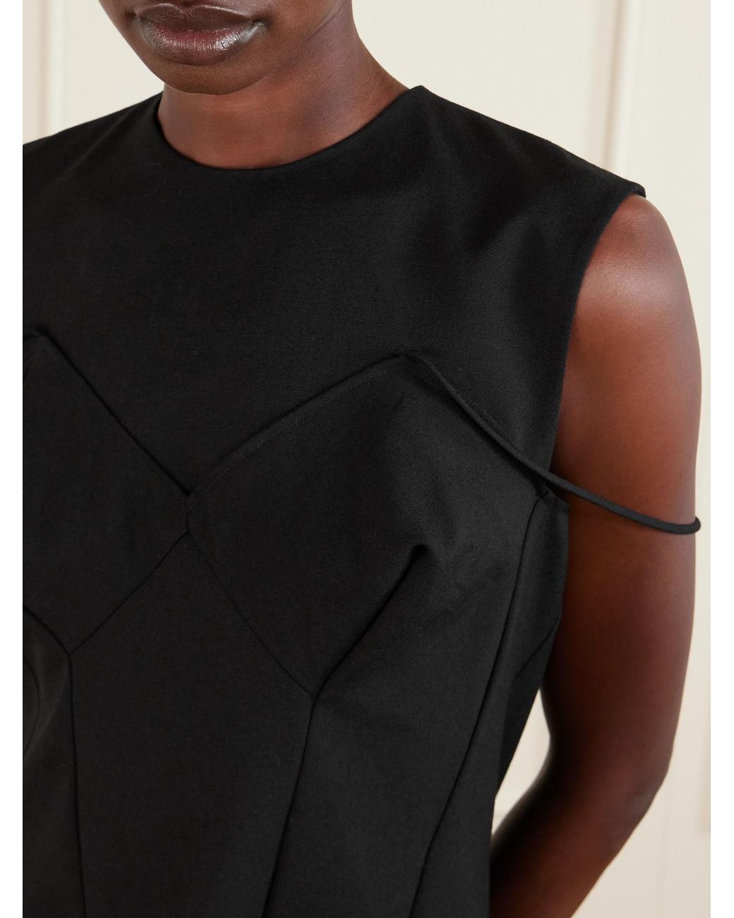 Calvin Klein Black Pina Wool Midi Dress