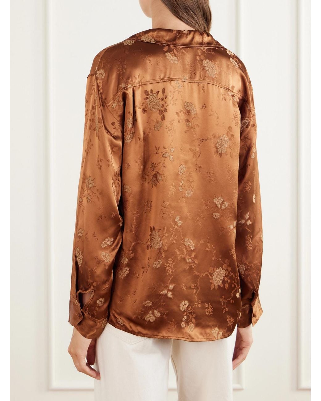 Doen Brown Maurise Floral-Jacquard Shirt