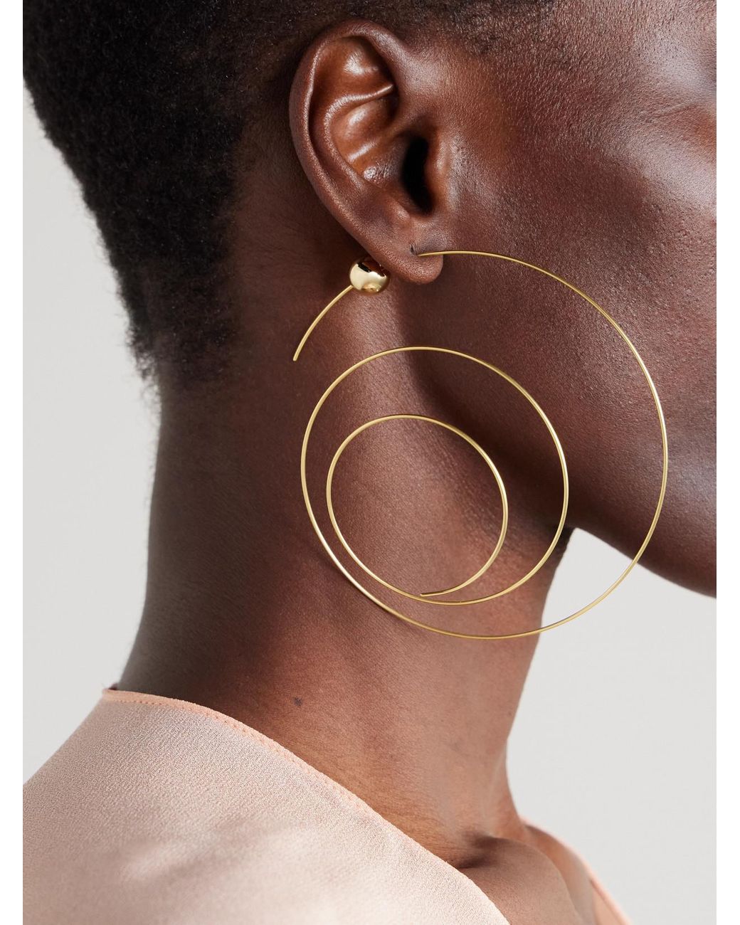 Alaïa Natural Thin Spiral-Tone Earrings