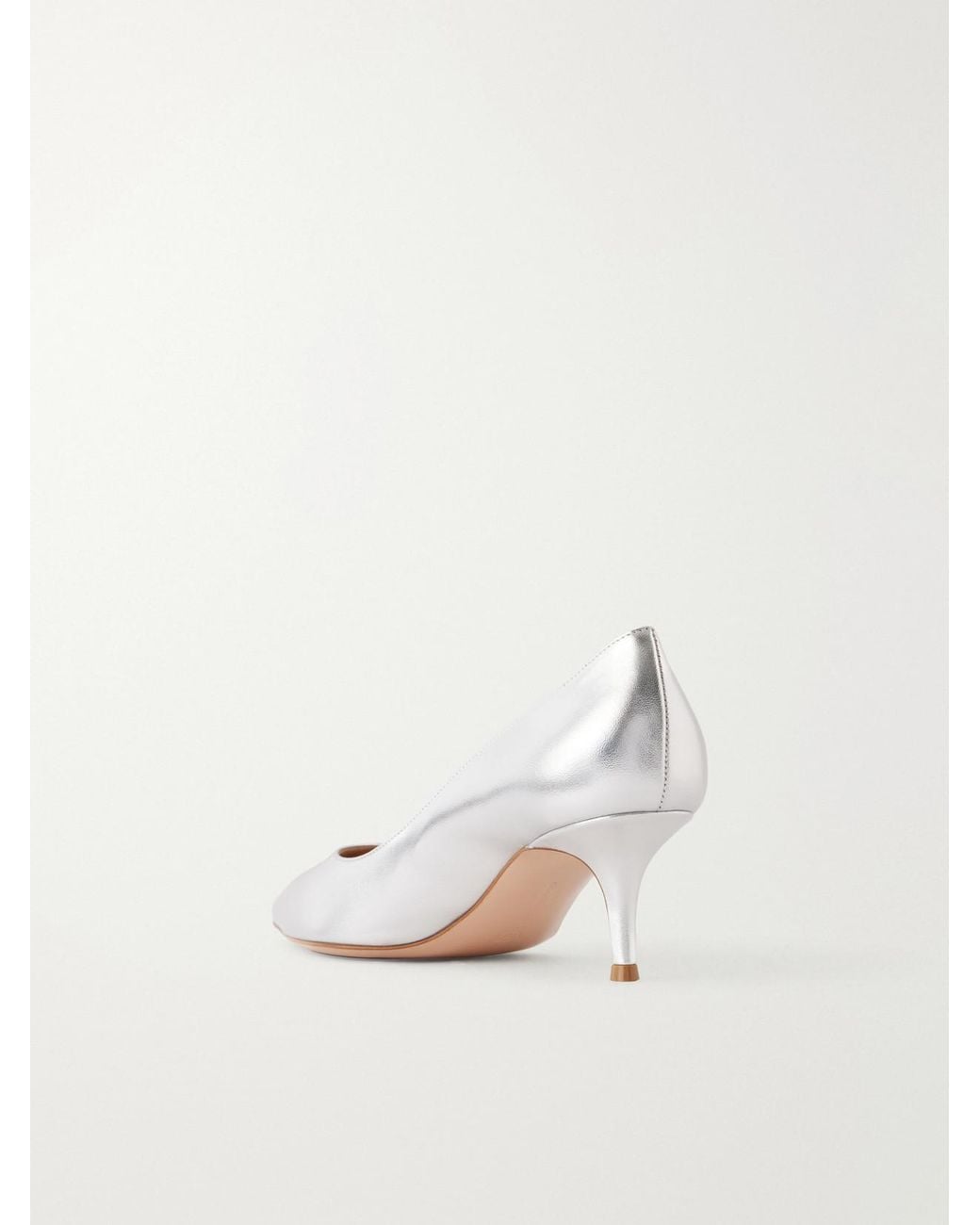 Gianvito Rossi Natural Gianvito 55 Metallic Leather Pumps