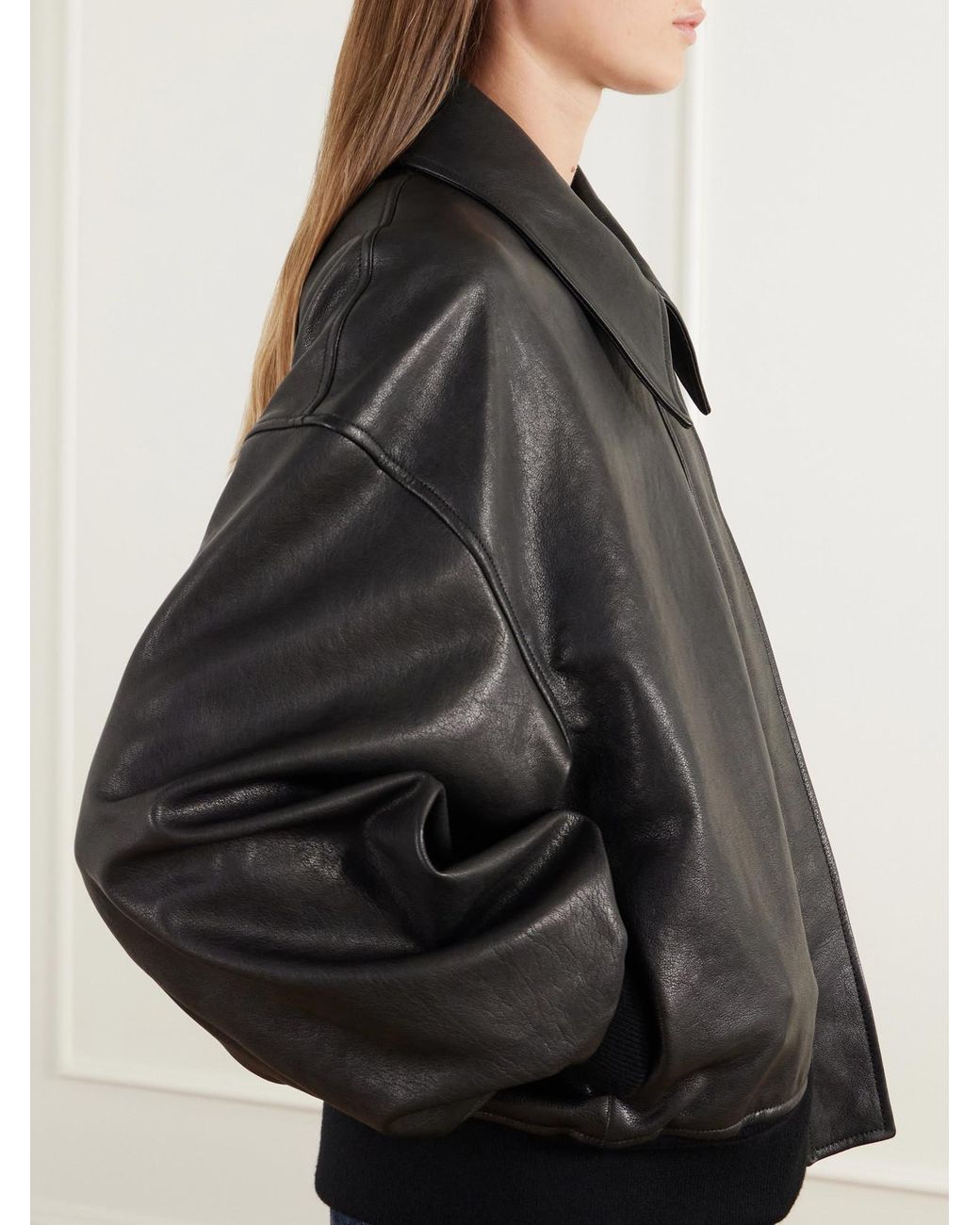 Khaite Black Aimee Leather Jacket