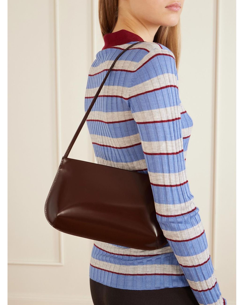 Faune Brown Bra Leather Shoulder Bag