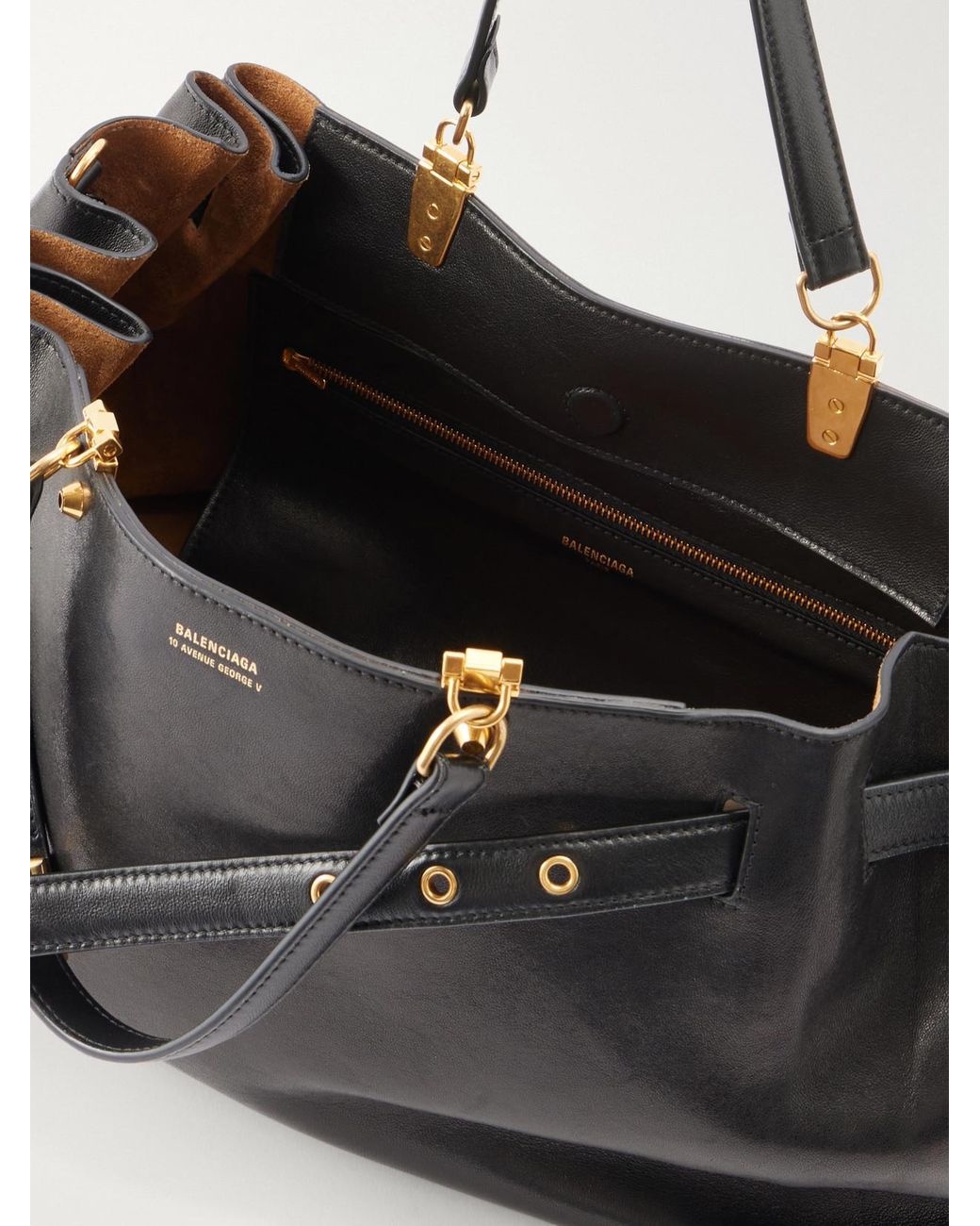 Balenciaga Black Fan Medium Leather Tote