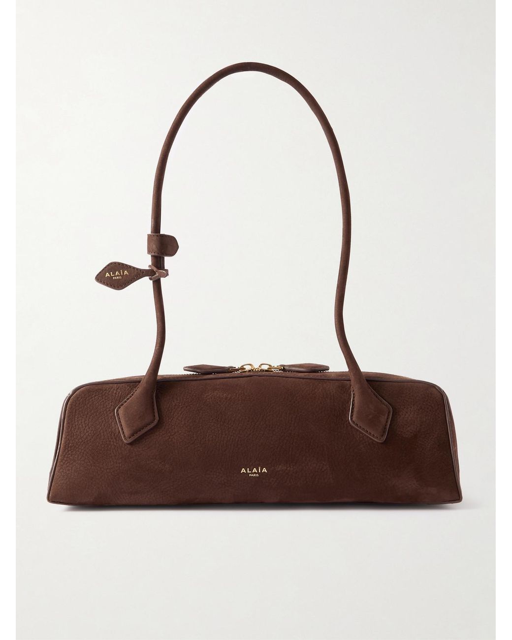 Alaïa Brown Le Teckel Medium Nubuck Shoulder Bag