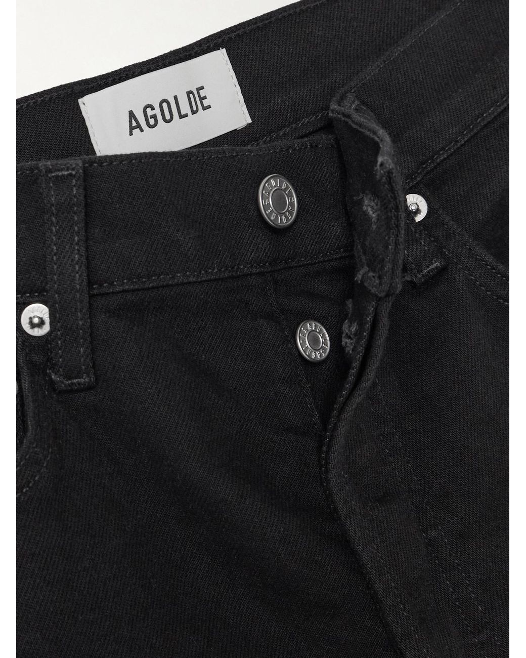Agolde Black 90's Pinch Waist Long High-Rise Straight-Leg Jeans