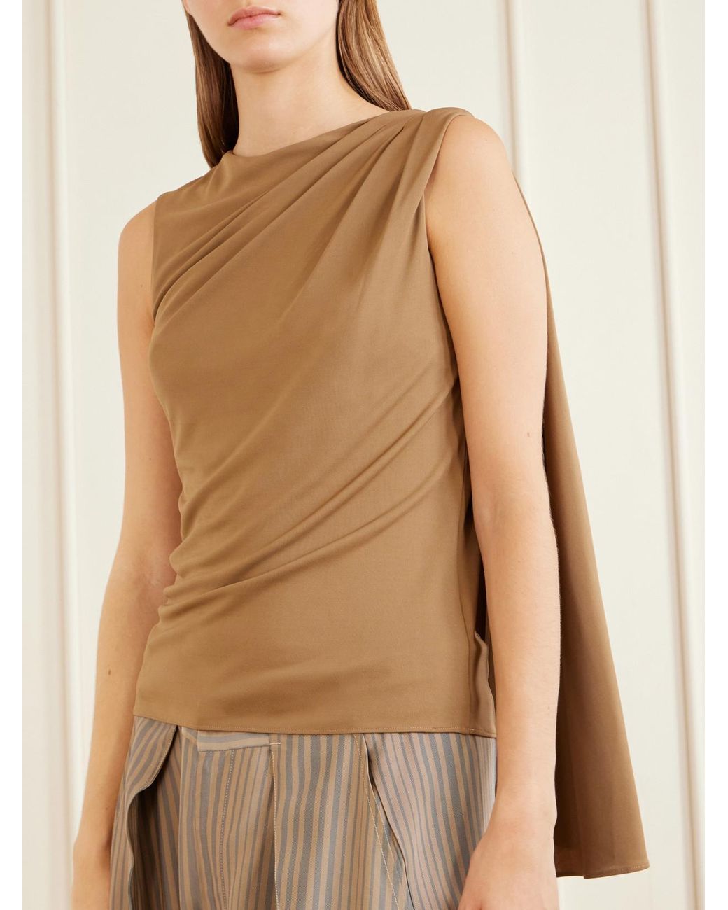 Kallmeyer Natural Floriana Draped Jersey Blouse