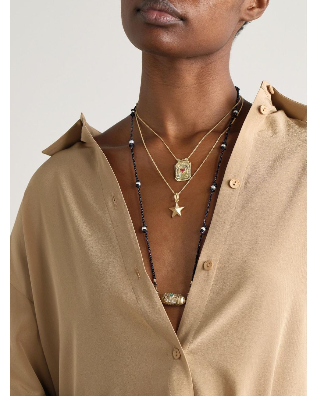 Marie Lichtenberg Natural Star 18-Karat Necklace
